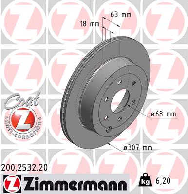 ZIMMERMANN ZIM200.2532.20 féktárcsa