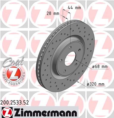 ZIMMERMANN ZIM200.2533.52 féktárcsa