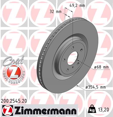 ZIMMERMANN ZIM200.2545.20 féktárcsa