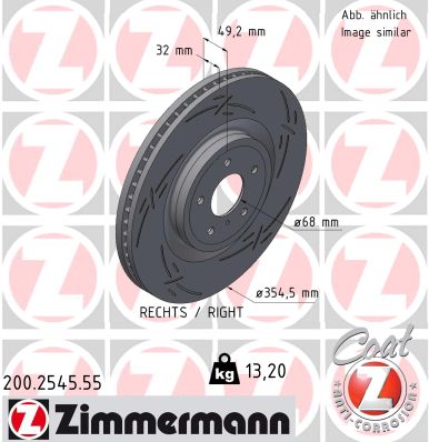 ZIMMERMANN ZIM200.2545.55 féktárcsa