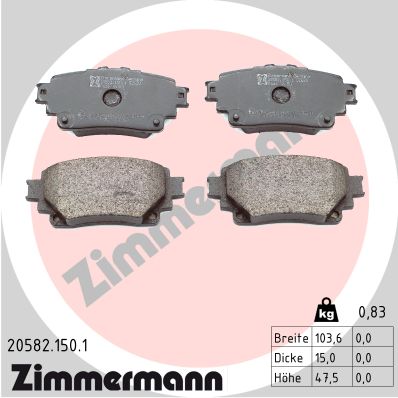 ZIMMERMANN ZIM20582.150.1 fékbetét készlet, tárcsafék