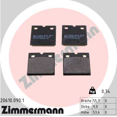ZIMMERMANN ZIM20610.090.1 Fékbetét kézifékhez