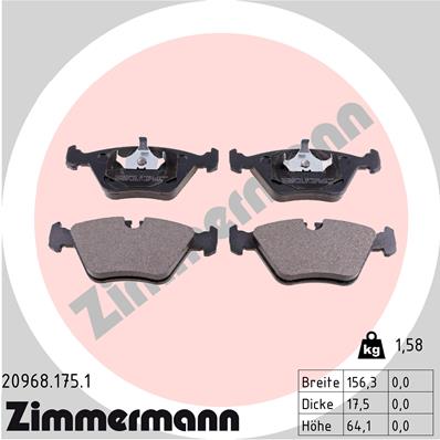 ZIMMERMANN ZIM20968.175.1 fékbetét készlet, tárcsafék