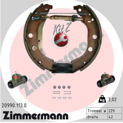 ZIMMERMANN ZIM20990.113.0 fékpofakészlet