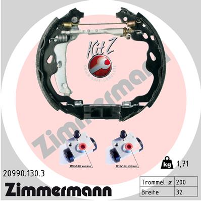 ZIMMERMANN ZIM20990.130.3 fékpofakészlet