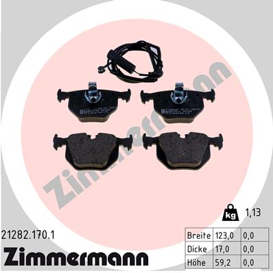 ZIMMERMANN ZIM21282.170.1 fékbetét készlet, tárcsafék