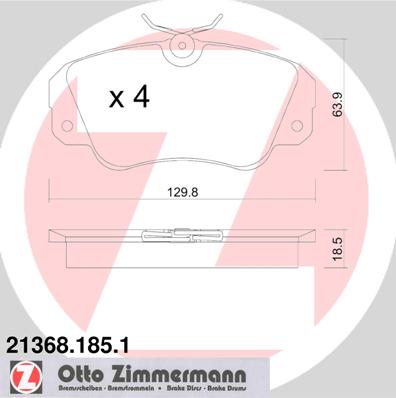 ZIMMERMANN ZIM21368.185.1 fékbetét készlet, tárcsafék