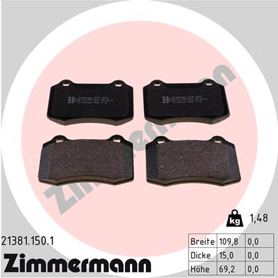 ZIMMERMANN ZIM21381.150.1 fékbetét készlet, tárcsafék