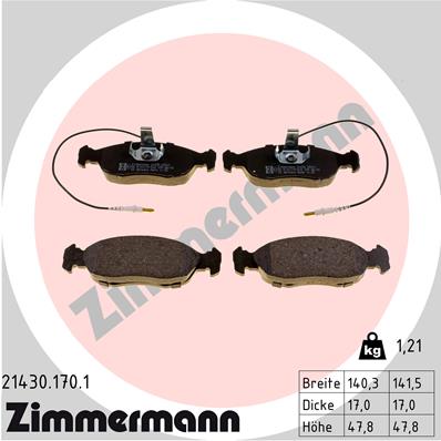 ZIMMERMANN ZIM21430.170.1 fékbetét készlet, tárcsafék
