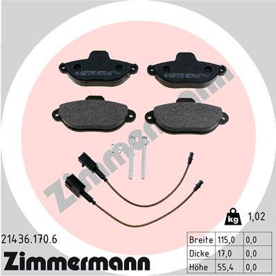 ZIMMERMANN ZIM21436.170.6 fékbetét készlet, tárcsafék