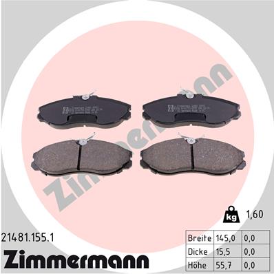 ZIMMERMANN ZIM21481.155.1 fékbetét készlet, tárcsafék