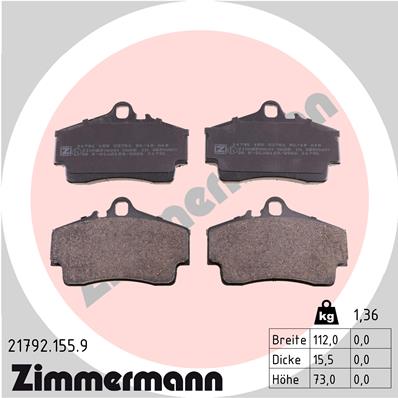 ZIMMERMANN ZIM21792.155.9 fékbetét készlet, tárcsafék