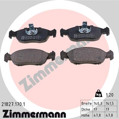 ZIMMERMANN ZIM21827.170.1 fékbetét készlet, tárcsafék