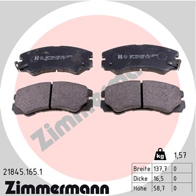 ZIMMERMANN ZIM21845.165.1 fékbetét készlet, tárcsafék