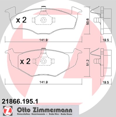 ZIMMERMANN ZIM21866.195.1 fékbetét készlet, tárcsafék