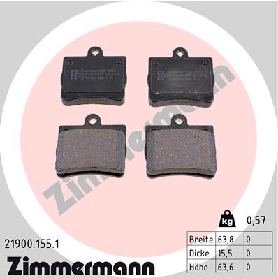 ZIMMERMANN ZIM21900.155.1 fékbetét készlet, tárcsafék