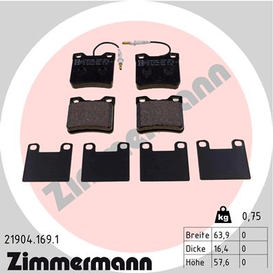 ZIMMERMANN ZIM21904.169.1 fékbetét készlet, tárcsafék