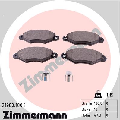 ZIMMERMANN ZIM21980.180.1 fékbetét készlet, tárcsafék