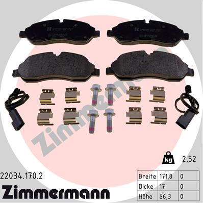 ZIMMERMANN ZIM22034.170.2 fékbetét készlet, tárcsafék