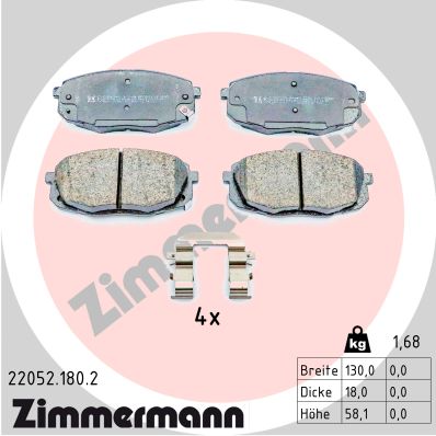 ZIMMERMANN ZIM22052.180.2 fékbetét készlet, tárcsafék