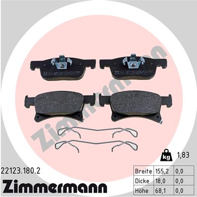 ZIMMERMANN ZIM22123.180.2 fékbetét készlet, tárcsafék