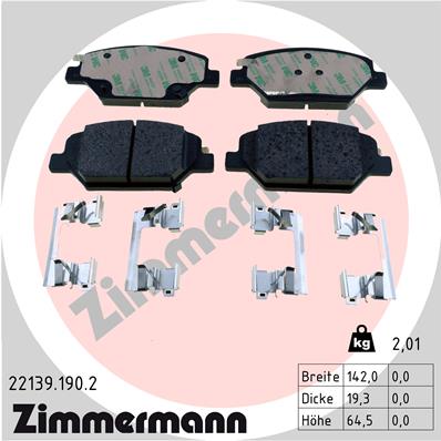 ZIMMERMANN ZIM22139.190.2 fékbetét készlet, tárcsafék