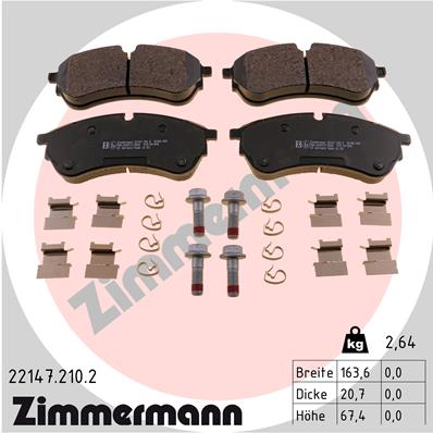 ZIMMERMANN ZIM22147.210.2 fékbetét készlet, tárcsafék