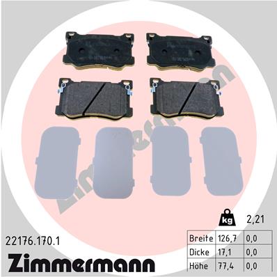 ZIMMERMANN ZIM22176.170.1 fékbetét készlet, tárcsafék