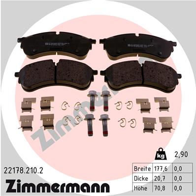 ZIMMERMANN ZIM22178.210.2 fékbetét készlet, tárcsafék