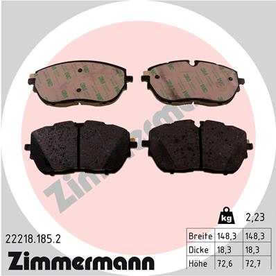 ZIMMERMANN ZIM22218.185.2 fékbetét készlet, tárcsafék