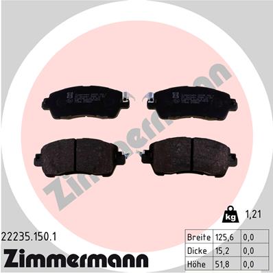 ZIMMERMANN ZIM22235.150.1 fékbetét készlet, tárcsafék