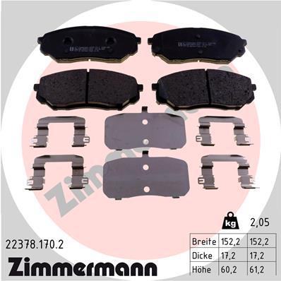 ZIMMERMANN ZIM22378.170.2 fékbetét készlet, tárcsafék