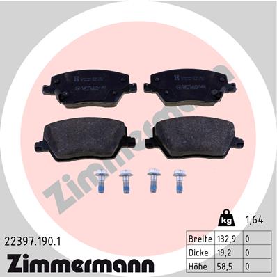 ZIMMERMANN ZIM22397.190.1 fékbetét készlet, tárcsafék