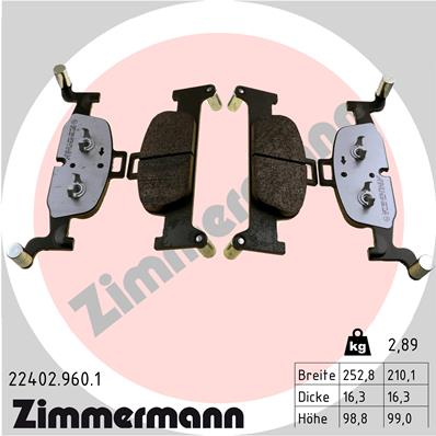 ZIMMERMANN ZIM22402.960.1 fékbetét készlet, tárcsafék