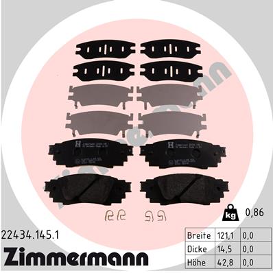 ZIMMERMANN ZIM22434.145.1 fékbetét készlet, tárcsafék