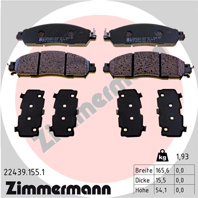 ZIMMERMANN ZIM22439.155.1 fékbetét készlet, tárcsafék