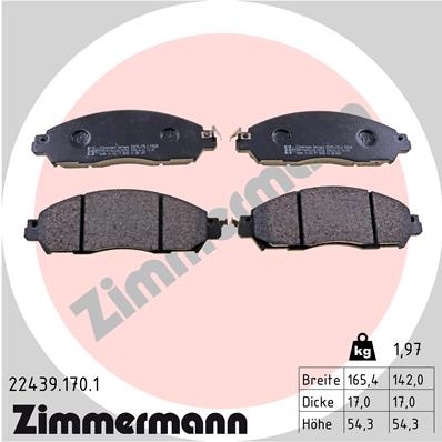 ZIMMERMANN ZIM22439.170.1 fékbetét készlet, tárcsafék