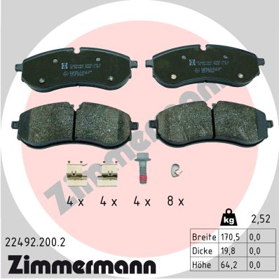 ZIMMERMANN ZIM22492.200.2 fékbetét készlet, tárcsafék