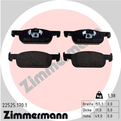 ZIMMERMANN ZIM22525.170.1 fékbetét készlet, tárcsafék