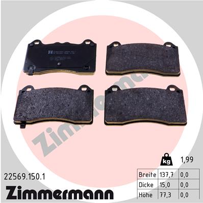 ZIMMERMANN ZIM22569.150.1 fékbetét készlet, tárcsafék