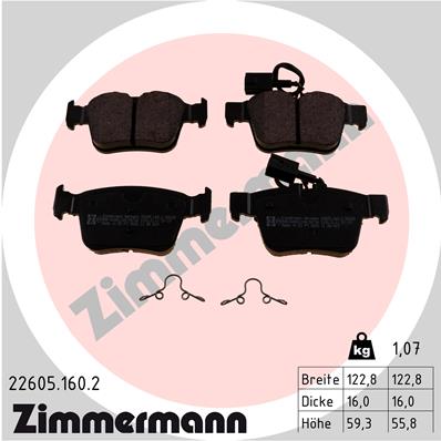 ZIMMERMANN ZIM22605.160.2 fékbetét készlet, tárcsafék