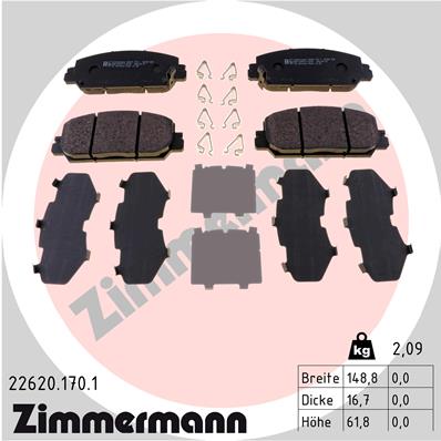 ZIMMERMANN ZIM22620.170.1 fékbetét készlet, tárcsafék