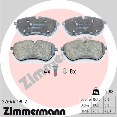 ZIMMERMANN ZIM22644.190.2 fékbetét készlet, tárcsafék