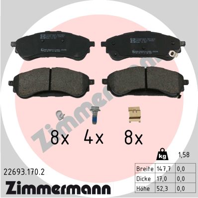 ZIMMERMANN ZIM22693.170.2 Fékbetét