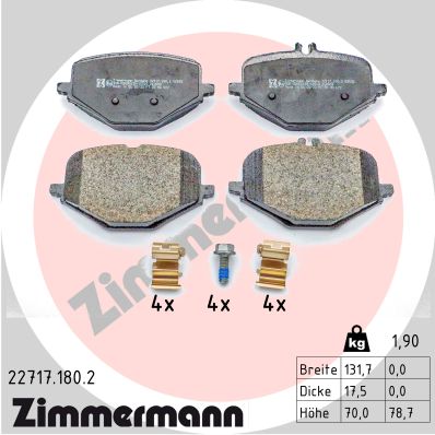 ZIMMERMANN ZIM22717.180.2 fékbetét készlet, tárcsafék