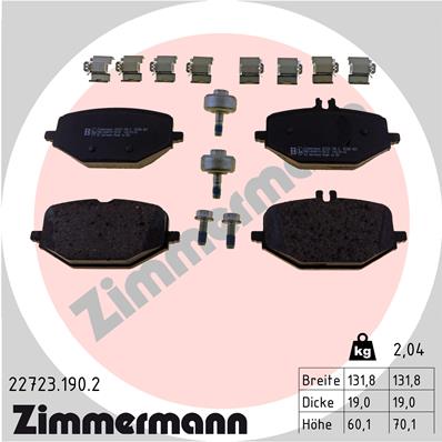 ZIMMERMANN ZIM22723.190.2 fékbetét készlet, tárcsafék