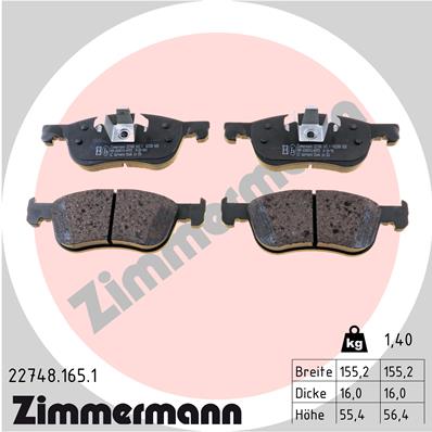 ZIMMERMANN ZIM22748.165.1 fékbetét készlet, tárcsafék