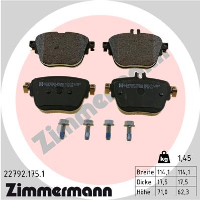 ZIMMERMANN ZIM22792.175.1 fékbetét készlet, tárcsafék