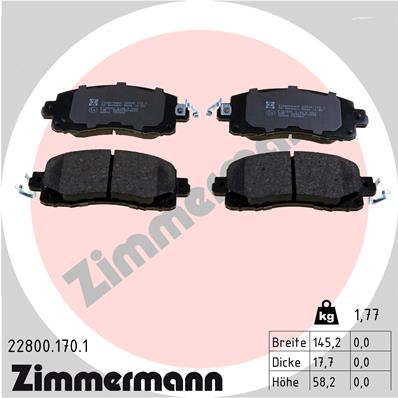 ZIMMERMANN ZIM22800.170.1 fékbetét készlet, tárcsafék