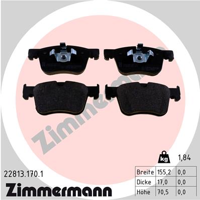 ZIMMERMANN ZIM22813.170.1 fékbetét készlet, tárcsafék